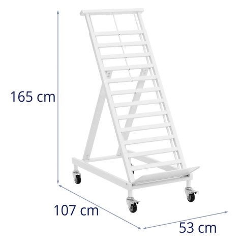 Stojak sklepowy na skrzynki z warzywami owocami 53 x 107 x 165 cm - biały Stojak sklepowy na skrzynki z warzywami owocami 53 x 107 x 165 cm - biały