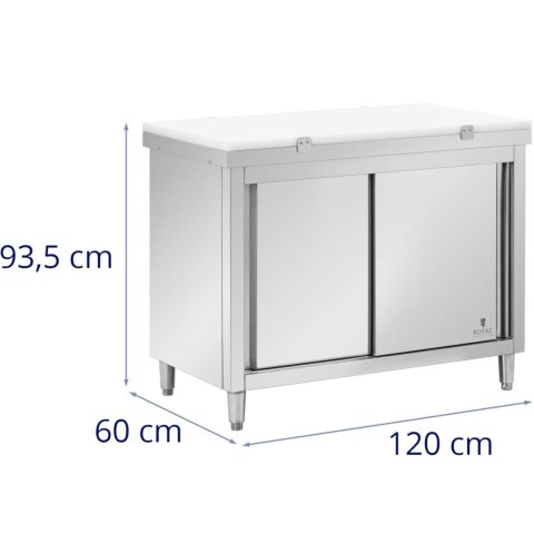 Szafka gastronomiczna wolnostojąca z deską do krojenia STAL 120 x 60 cm Szafka gastronomiczna wolnostojąca z deską do krojenia STAL 120 x 60 cm