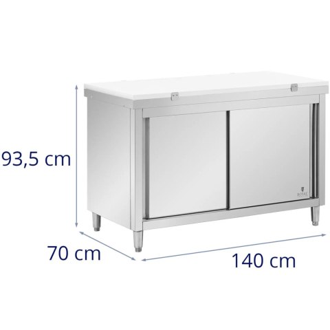 Szafka gastronomiczna wolnostojąca z deską do krojenia STAL 140 x 70 cm Szafka gastronomiczna wolnostojąca z deską do krojenia STAL 140 x 70 cm