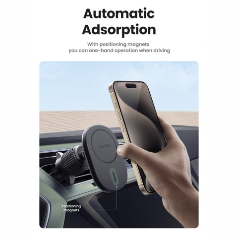 Uchwyt samochodowy na telefon magnetyczny na kratkę nawiewu czarny Uchwyt samochodowy na telefon magnetyczny na kratkę nawiewu czarny
