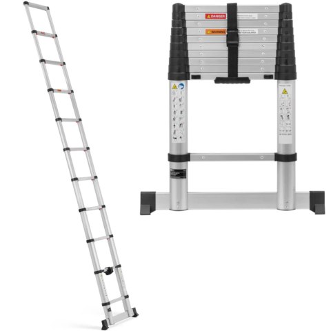 Drabina teleskopowa składana z aluminium 10 stopni 0.85-3.2 m Drabina teleskopowa składana z aluminium 10 stopni 0.85-3.2 m
