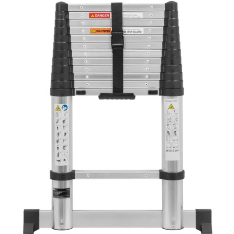 Drabina teleskopowa składana z aluminium 12 stopni 0.87-3.8 m Drabina teleskopowa składana z aluminium 12 stopni 0.87-3.8 m