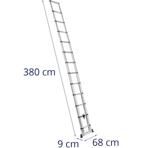 Drabina teleskopowa składana z aluminium 12 stopni 0.87-3.8 m Drabina teleskopowa składana z aluminium 12 stopni 0.87-3.8 m