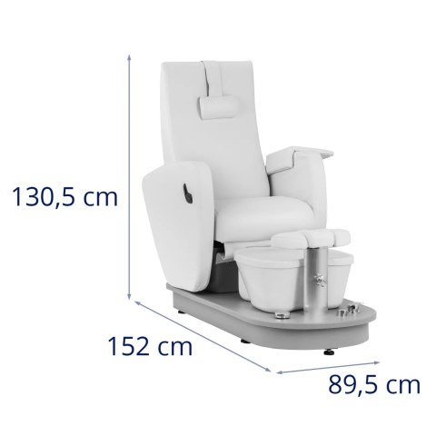 Fotel kosmetyczny podologiczny do pedicure z brodzikiem elektryczny HAVANA - biały Fotel kosmetyczny podologiczny do pedicure z brodzikiem elektryczny HAVANA - biały