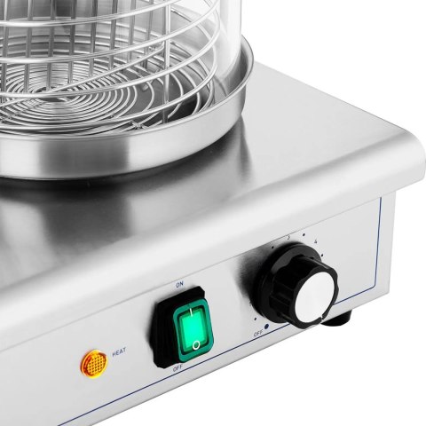 Podgrzewacz do hot dogów 4 szpikulce na bułki pojemnik na 30 kiełbasek 650 W Podgrzewacz do hot dogów 4 szpikulce na bułki pojemnik na 30 kiełbasek 650 W
