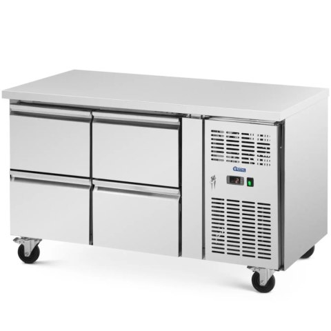 Stół chłodniczy gastronomiczny na kółkach 4 szuflady 280 l 136 x 70 x 85 cm Stół chłodniczy gastronomiczny na kółkach 4 szuflady 280 l 136 x 70 x 85 cm