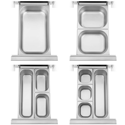 Stół chłodniczy gastronomiczny na kółkach 4 szuflady 280 l 136 x 70 x 85 cm Stół chłodniczy gastronomiczny na kółkach 4 szuflady 280 l 136 x 70 x 85 cm