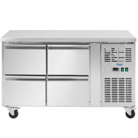 Stół chłodniczy gastronomiczny na kółkach 4 szuflady 280 l 136 x 70 x 85 cm Stół chłodniczy gastronomiczny na kółkach 4 szuflady 280 l 136 x 70 x 85 cm