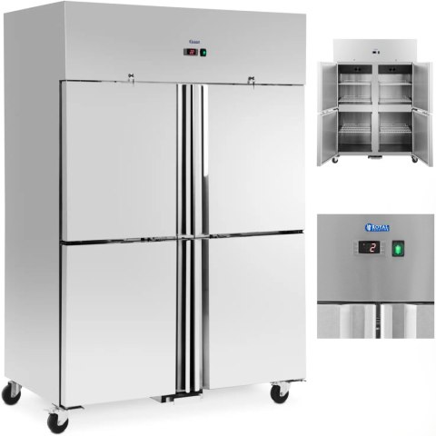 Szafa chłodnicza lodówka gastronomiczna na kółkach 4 drzwi 2-8C 1160 l Szafa chłodnicza lodówka gastronomiczna na kółkach 4 drzwi 2-8C 1160 l