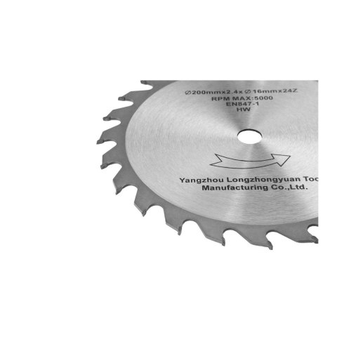 Tarcza do piły tarczowej do cięcia drewna 24 zęby śr. 200/16mm Tarcza do piły tarczowej do cięcia drewna 24 zęby śr. 200/16mm