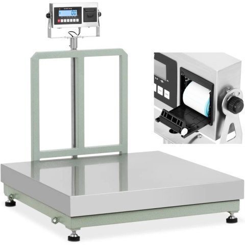 Waga platformowa z drukarką etykiet LCD 100 x 100 cm 500 kg / 50 g Waga platformowa z drukarką etykiet LCD 100 x 100 cm 500 kg / 50 g