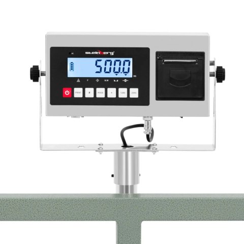 Waga platformowa z drukarką etykiet LCD 100 x 100 cm 500 kg / 50 g Waga platformowa z drukarką etykiet LCD 100 x 100 cm 500 kg / 50 g
