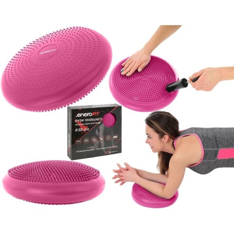 DYSK PODUSZKA SENSOMOTORYCZNA Z POMPKĄ 33CM RÓŻOWY ENERO FIT DYSK PODUSZKA SENSOMOTORYCZNA Z POMPKĄ 33CM RÓŻOWY ENERO FIT