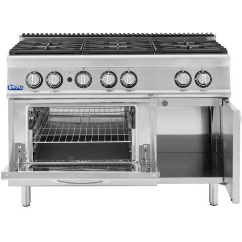 Kuchenka gazowa 6 palnikowa z piekarnikiem gazowym i szafką 27.6 kW Kuchenka gazowa 6 palnikowa z piekarnikiem gazowym i szafką 27.6 kW