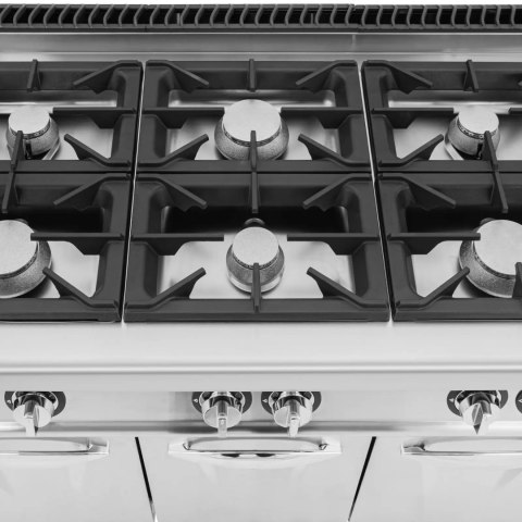 Kuchenka gazowa 6 palnikowa z szafką propan / LPG / gaz ziemny 21.6 kW Kuchenka gazowa 6 palnikowa z szafką propan / LPG / gaz ziemny 21.6 kW