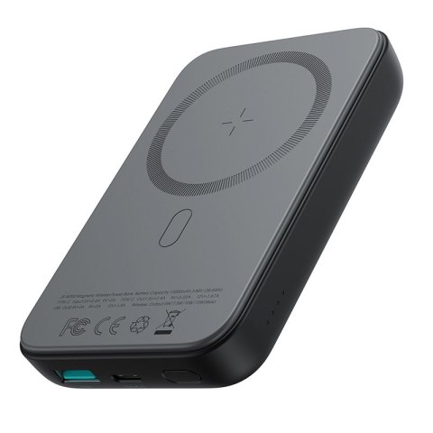 Mini Power Bank 10000mAh magnetyczny z ładowarką QC PD USB USB-C czarny Mini Power Bank 10000mAh magnetyczny z ładowarką QC PD USB USB-C czarny