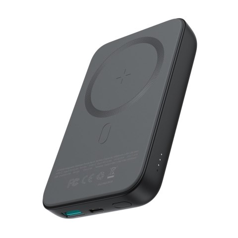 Mini Power Bank 10000mAh magnetyczny z ładowarką QC PD USB USB-C czarny Mini Power Bank 10000mAh magnetyczny z ładowarką QC PD USB USB-C czarny