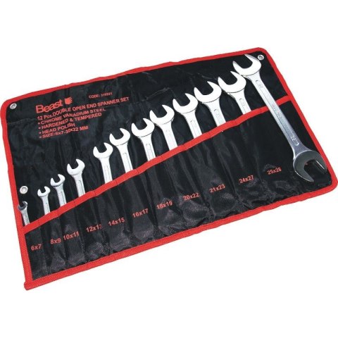 KLUCZE PŁASKIE 6-32 mm CV 12 sztuk KLUCZE PŁASKIE 6-32 mm CV 12 sztuk