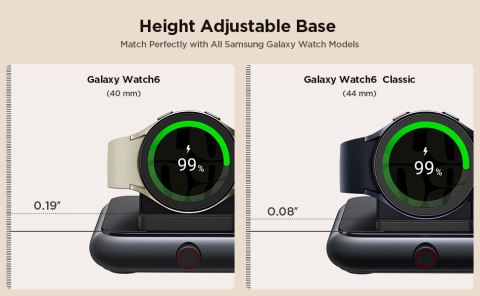 Ładowarka bezprzewodowa do smartwatcha Samsung Galaxy Watch USB-C czarna Ładowarka bezprzewodowa do smartwatcha Samsung Galaxy Watch USB-C czarna