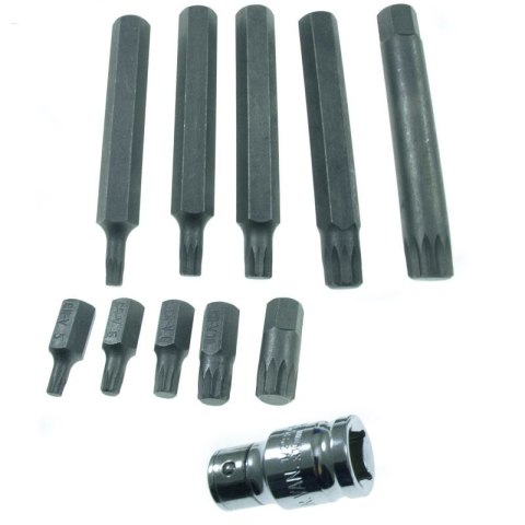 Zestaw bitów SPLINE, 12-kątnych 10 szt. + adapter Zestaw bitów SPLINE, 12-kątnych 10 szt. + adapter